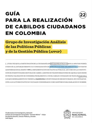 cover image of Guía para la realización de cabildos ciudadanos en Colombia